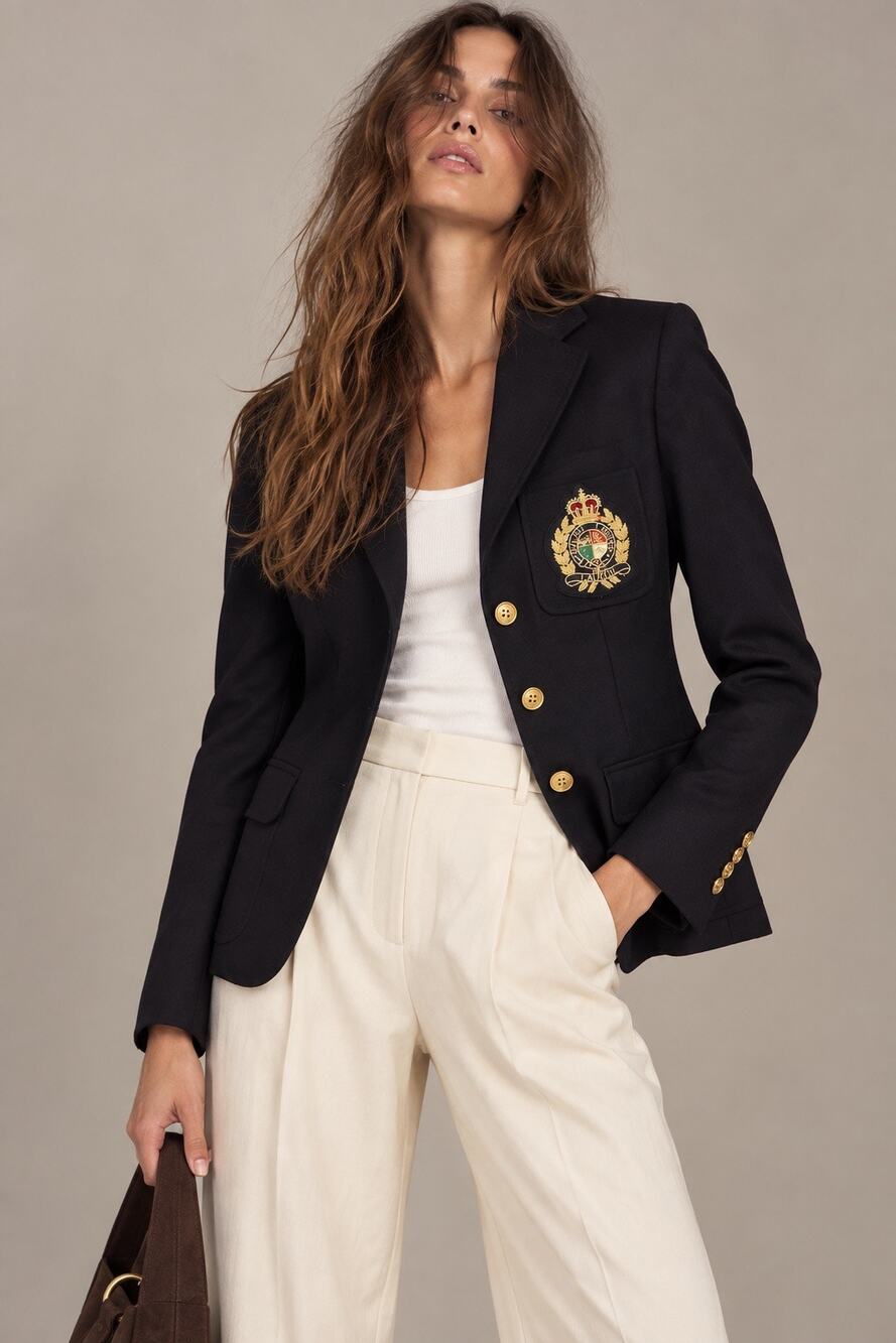 New Ralph Lauren Crown Crest Blazer Gold Buttons Black 2 Small NWT Preppy